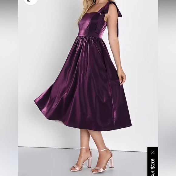 Gala Perfection Purple Tie-Strap Midi Skater Dress
Lulus size small - Picture 1 of 11
